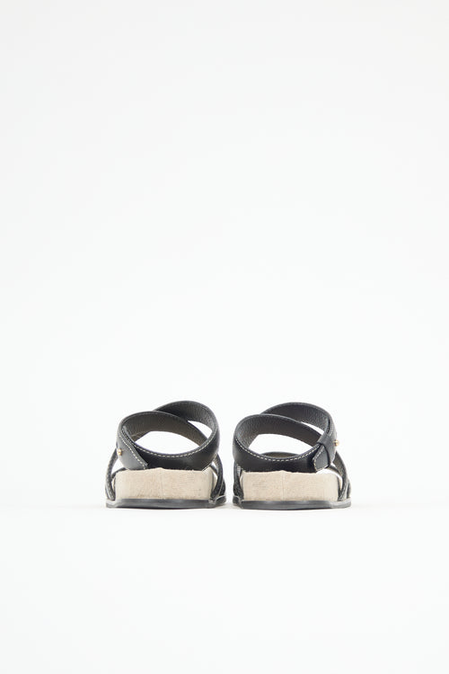 Toteme Leather & Canvas Chunky Sandal