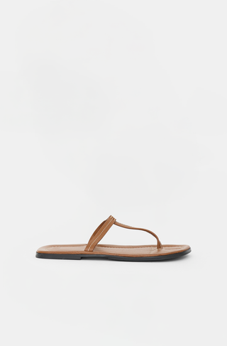 Toteme Leather Stitched Thong Sandal