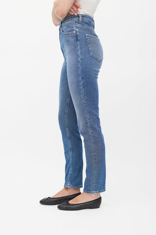 3x1 // Blue Distressed Wide Leg Denim Jeans – VSP Consignment