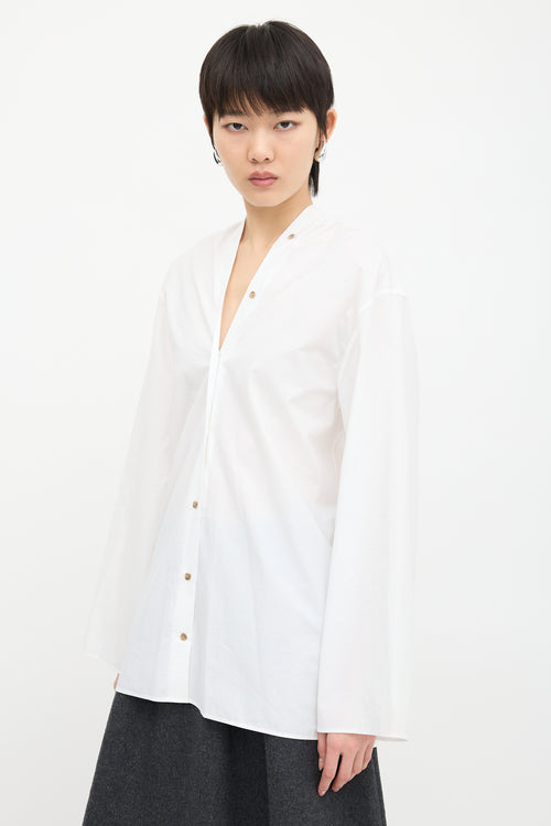 Toteme Poplin V-Neck Blouse
