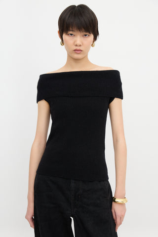 Toteme Ribbed Knit Off Shoulder Top