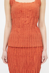 Totême Rust Silk Crinkle Effect Set