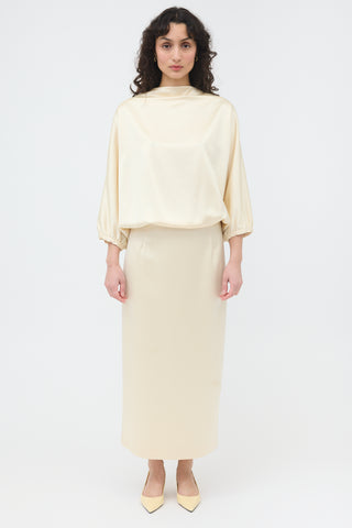 Toteme Satin Draped Cutout Dress