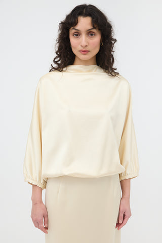 Toteme Satin Draped Cutout Dress