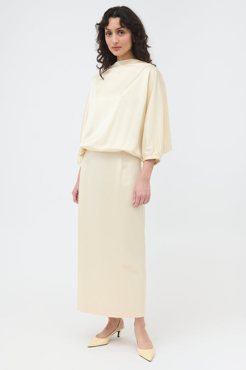 Toteme Satin Draped Cutout Dress