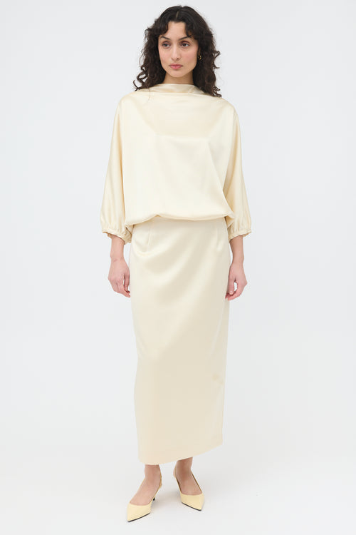 Toteme Satin Draped Cutout Dress