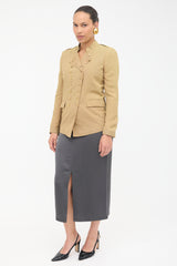 Toteme Satin Front Split Midi Skirt