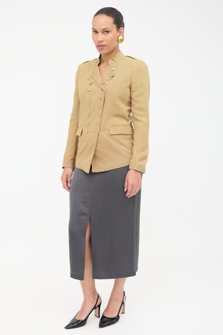 Toteme Satin Front Split Midi Skirt