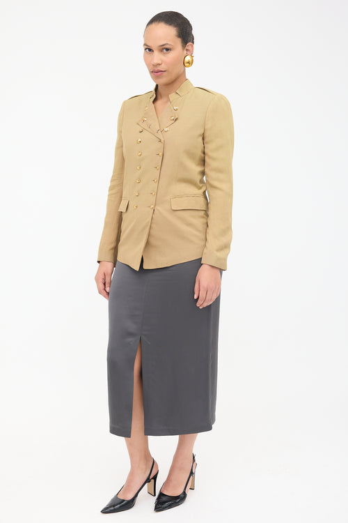 Toteme Satin Front Split Midi Skirt