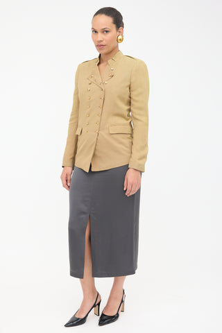 Toteme Satin Front Split Midi Skirt