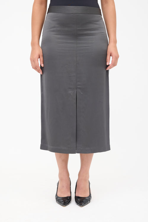 Toteme Satin Front Split Midi Skirt