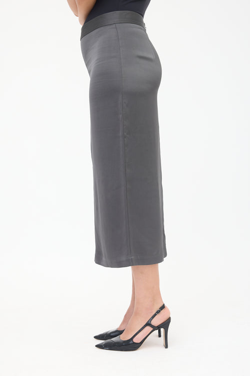Toteme Satin Front Split Midi Skirt