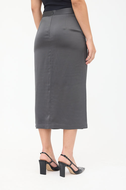Toteme Satin Front Split Midi Skirt