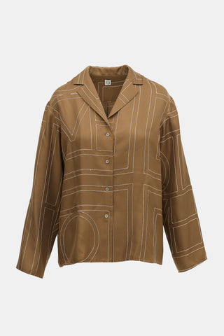 Toteme Silk Monogram PJ Top