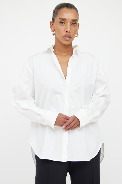 Toteme White Concealed Button Up Shirt