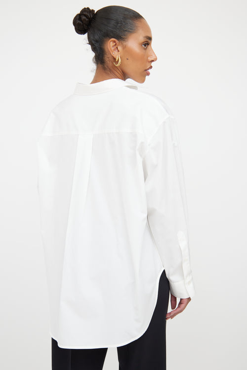 Toteme White Concealed Button Up Shirt