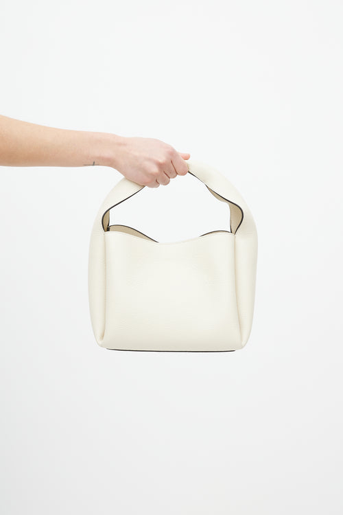 Totême Cream Leather Bucket Crossbody Bag
