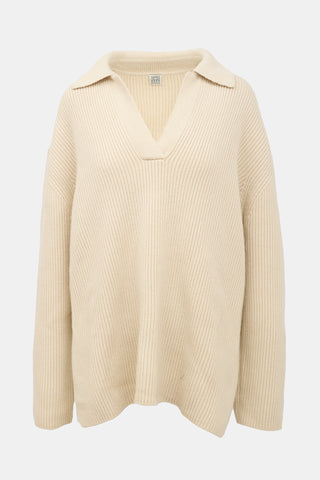Toteme Wool & Cashmere Polo Sweater