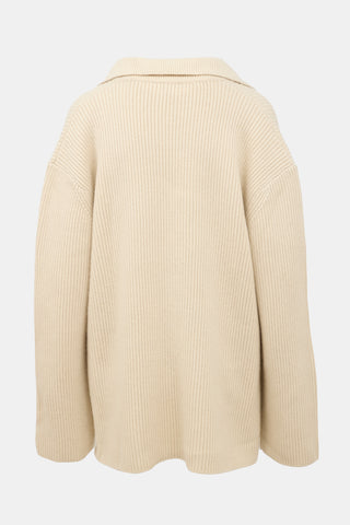 Toteme Wool & Cashmere Polo Sweater