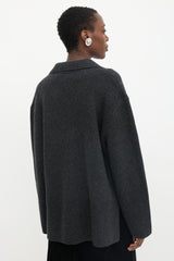 Toteme Wool Ribbed Polo Sweater