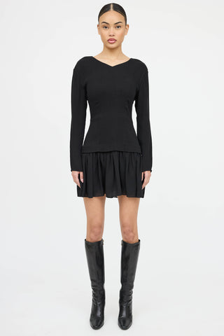 Tove Silk Iris V-Neck Ruffled Dress