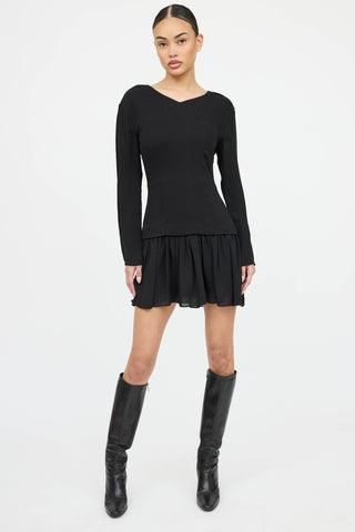 Tove Silk Iris V-Neck Ruffled Dress