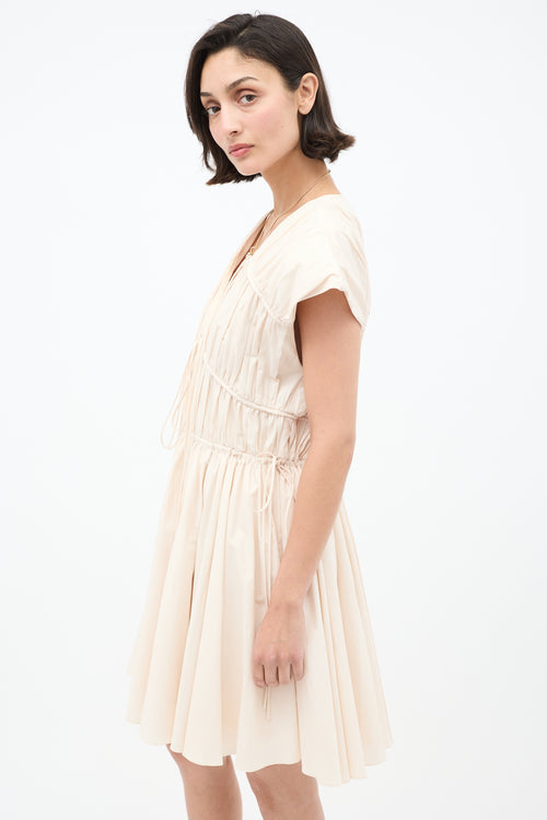 Tove Cream Ceres V-Neck Tie Dress