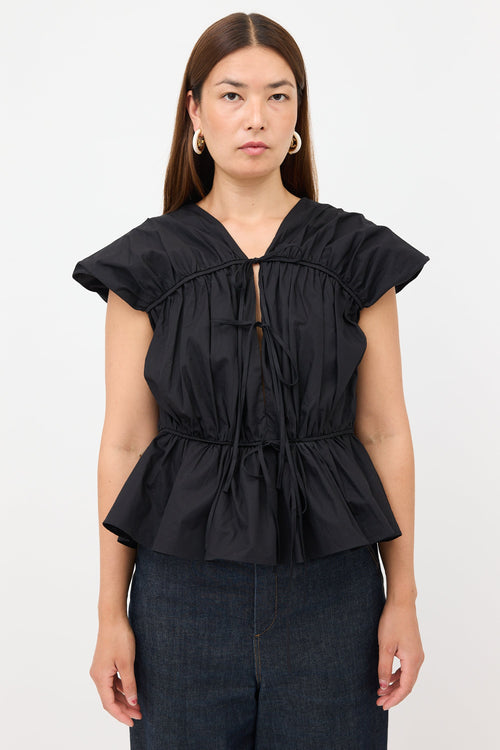 Tove Poplin Gathered Sleeveless Top