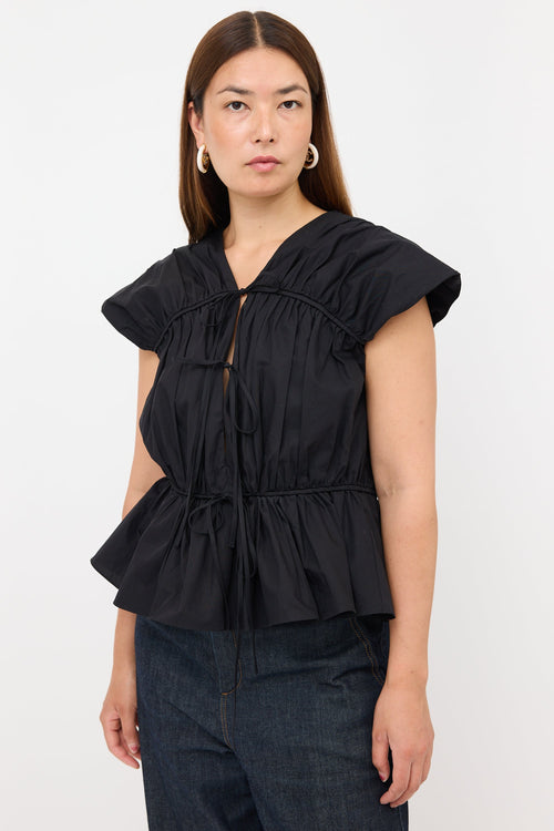 Tove Poplin Gathered Sleeveless Top