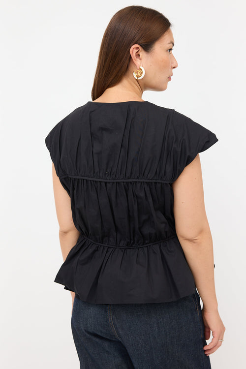 Tove Poplin Gathered Sleeveless Top