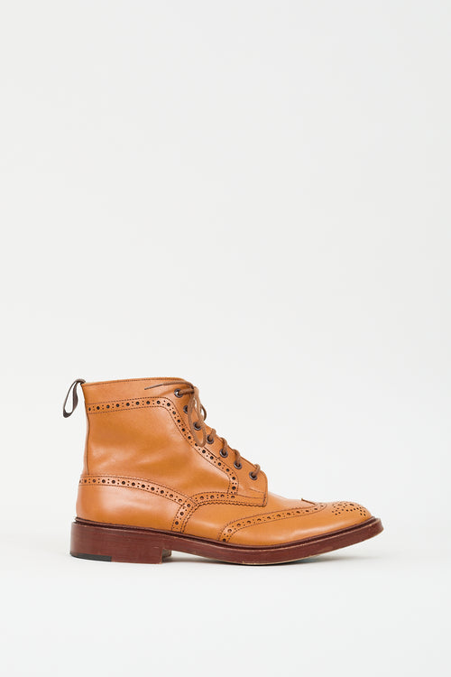 Tricker's Brown Leather Brogue Boot