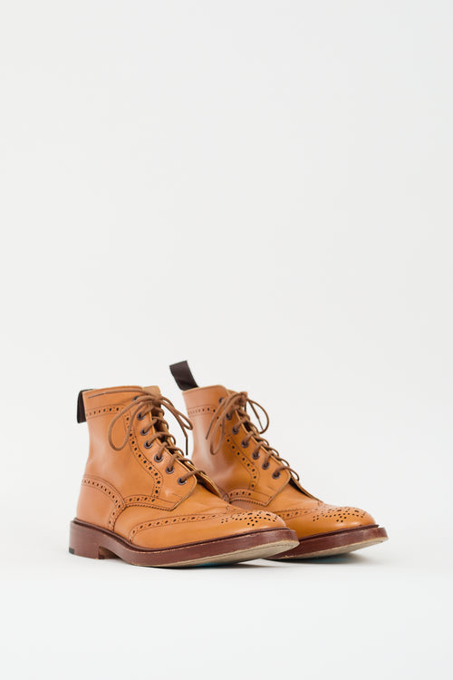 Tricker's Brown Leather Brogue Boot