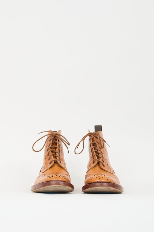 Tricker's Brown Leather Brogue Boot