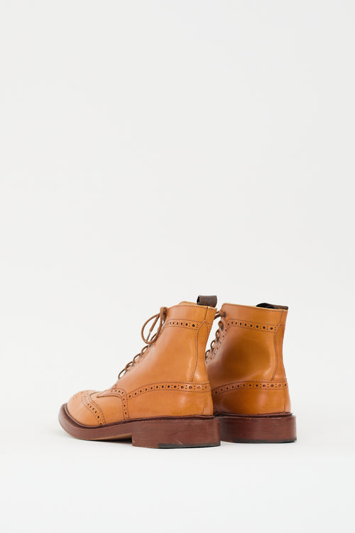 Tricker's Brown Leather Brogue Boot