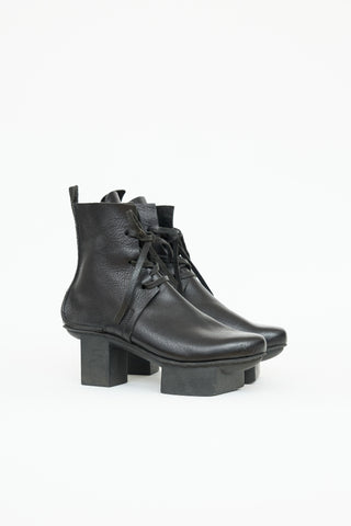 Trippen Leather Double Block Heel Boot