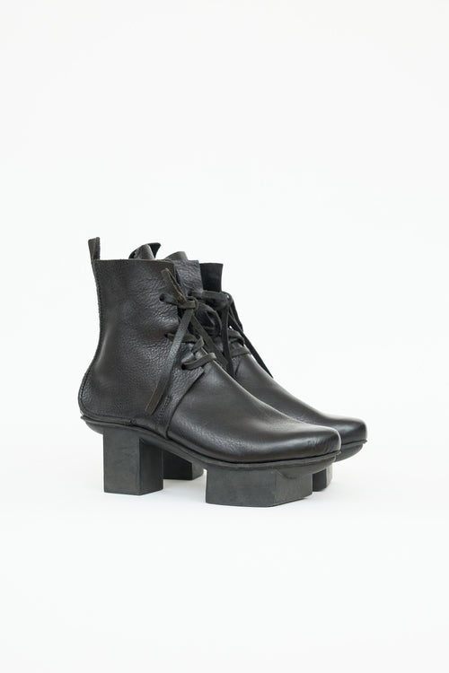 Trippen Leather Double Block Heel Boot