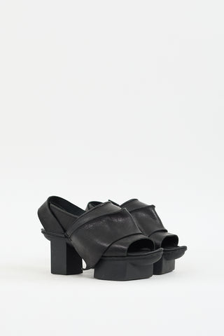 Trippen Black Leather Vigilant Platform Heel