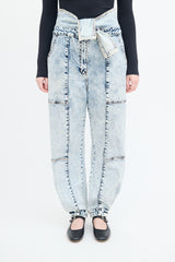 Ulla Johnson Acid Wash Storm Tie Waist Jeans