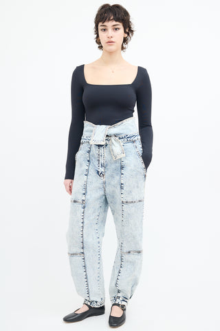 Ulla Johnson Acid Wash Storm Tie Waist Jeans