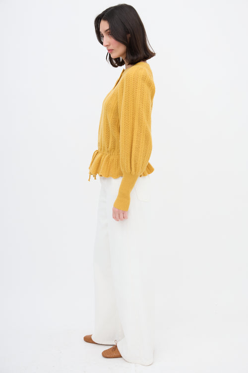 Ulla Johnson Cashmere Peplum Cardigan