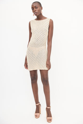 VSP Archive Cream Crochet Bead Embellished Dress