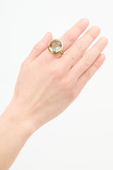 VSP Archive Gold Tone & Green Circular Ring
