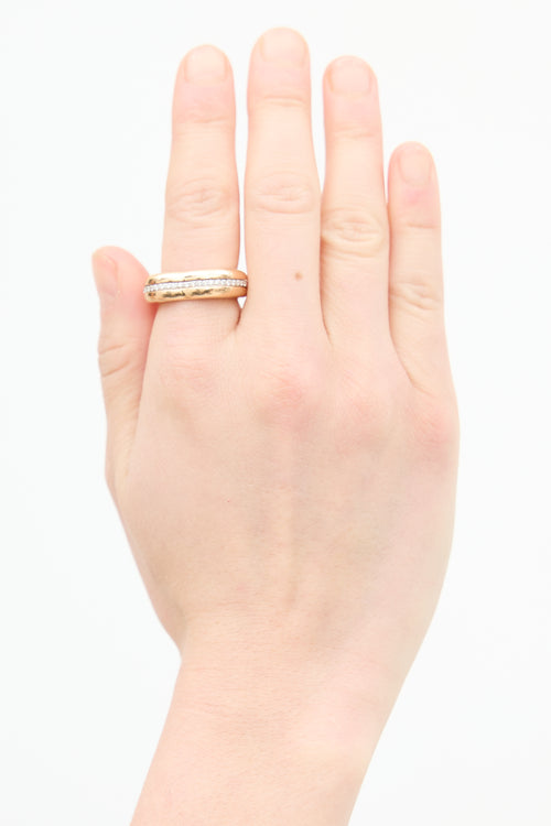 Links of London Rose Gold & Diamond Love Note Ring