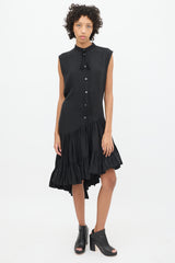 UNTTLD // Black Dropped Waist Asymmetrical Tier Dress  VSP Consignment
