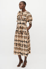 Ulla Johnson Beige & Black Tie Dye Dress