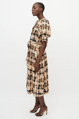 Ulla Johnson Beige & Black Tie Dye Dress
