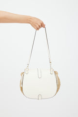 Ulla Johnson Beige & Cream Raffia Paloma Ruched Bag