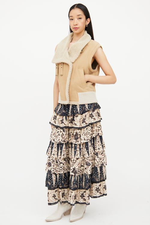 Ulla Johnson Beige & Multi Colour Margot Skirt