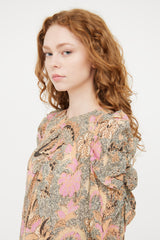 Ulla Johnson Beige & Multicolour Paisley Metallic Top
