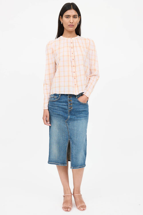 Andersson Bell Plaid Button Up Blouse